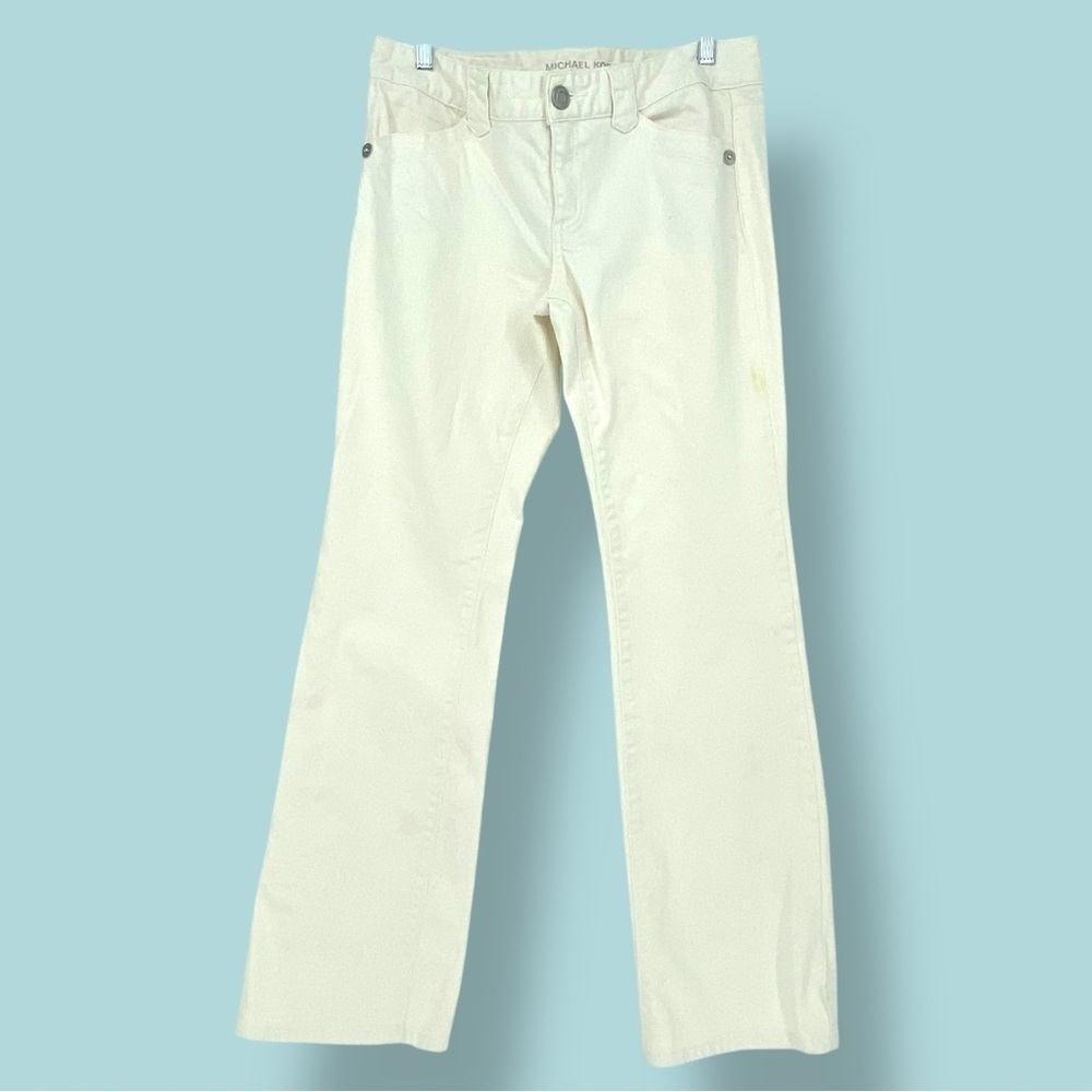 Michael Kors off white midrise straight leg jeans women's size 8
